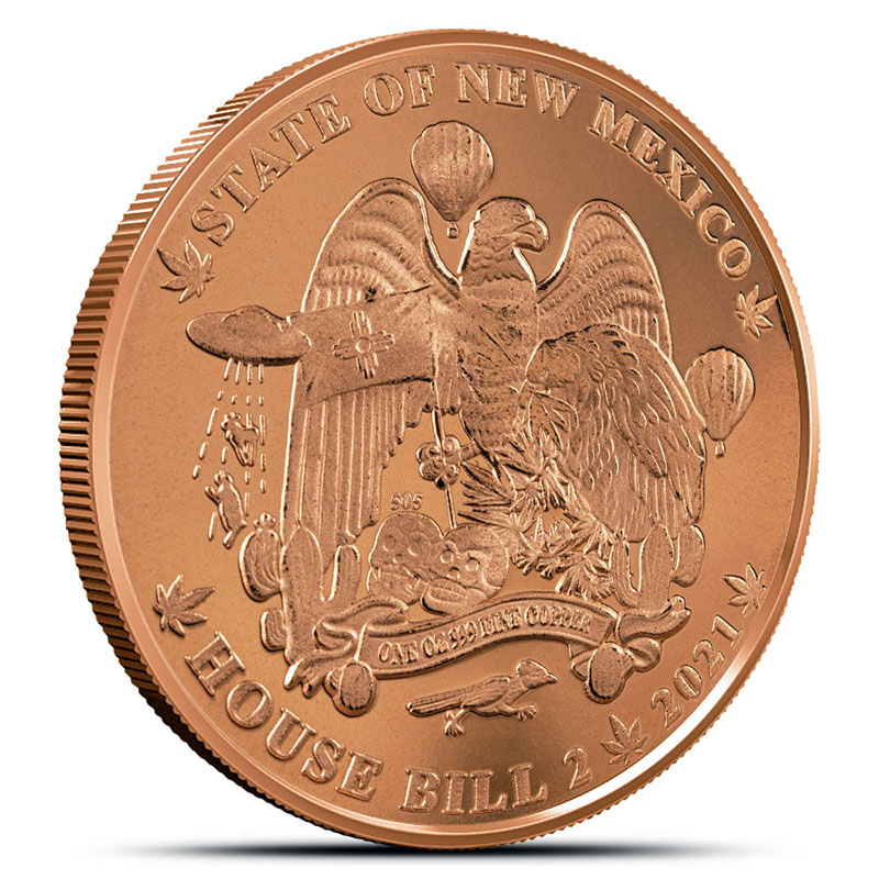 1 oz COPPER New Mexico Legalized .999 Round