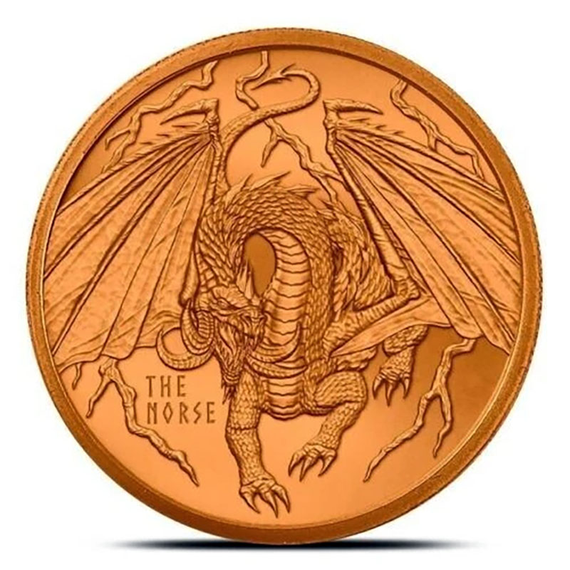 1 oz COPPER World of Dragons .999 Round